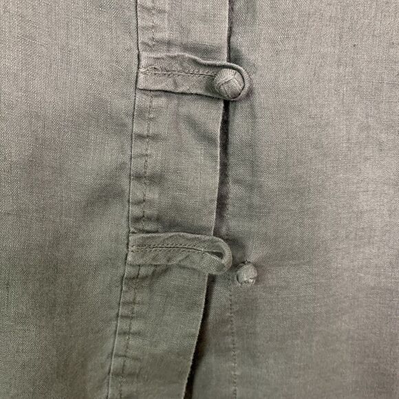 J Jill Love Linen Button Front Light Weight Vest Olive Green 100% Linen Sz Small - Picture 4 of 12